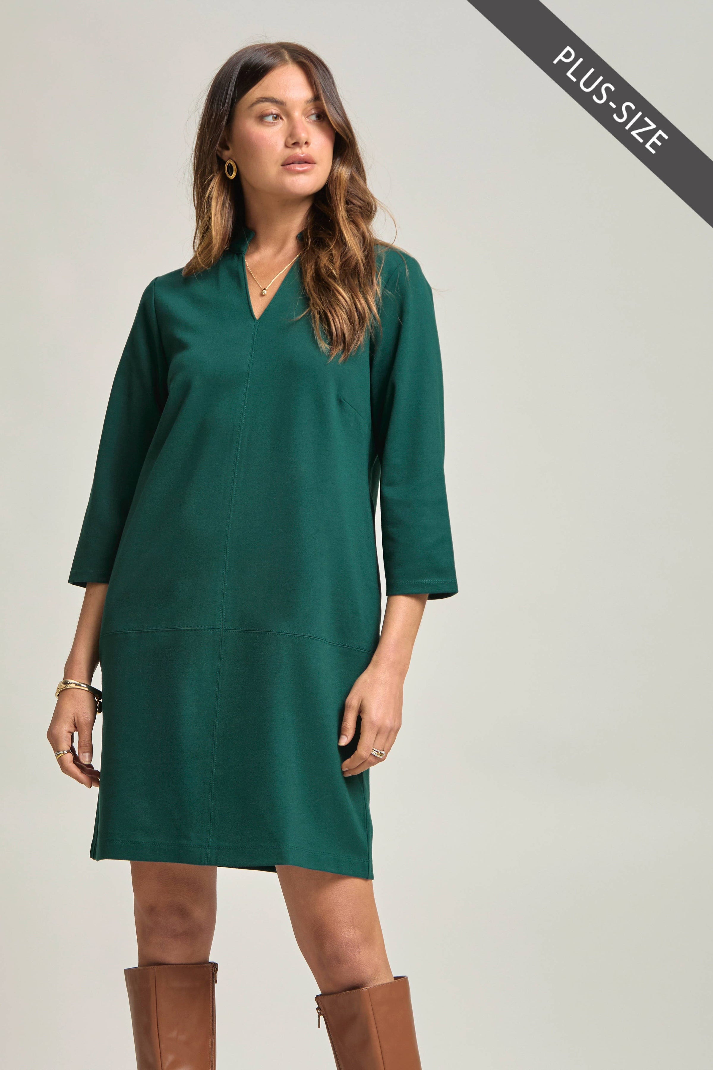 green a line dress plus size Plus Size Women's Green A-Line Dress, Casual Sleeveless Beach Vacation Dress,  Summer